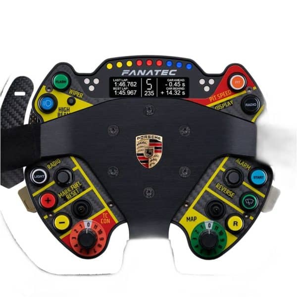 Personaliseer je racestuur met Fanatec's kleurrijke knopkapjes en stickers, en voeg zowel stijl als duidelijke functielabels toe aan je setup.
