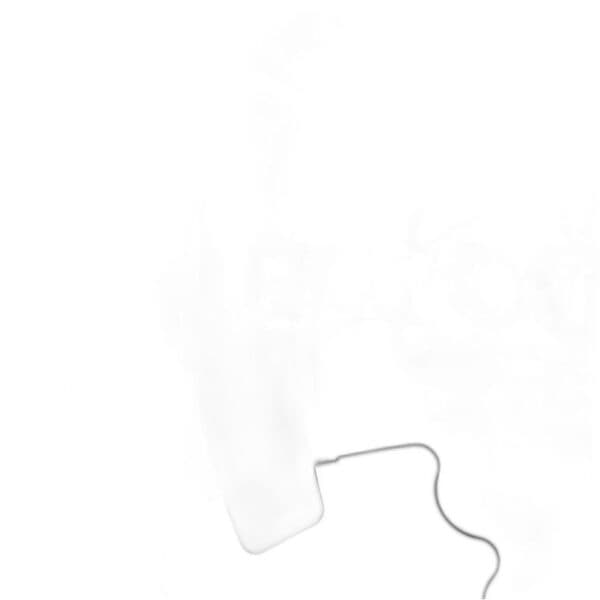 Een minimalistische afbeelding van het Fanatec ClubSport Stuur BMW M3 GT2 V2 met vage, wazige vormen en een golvende lijn in de hoek.