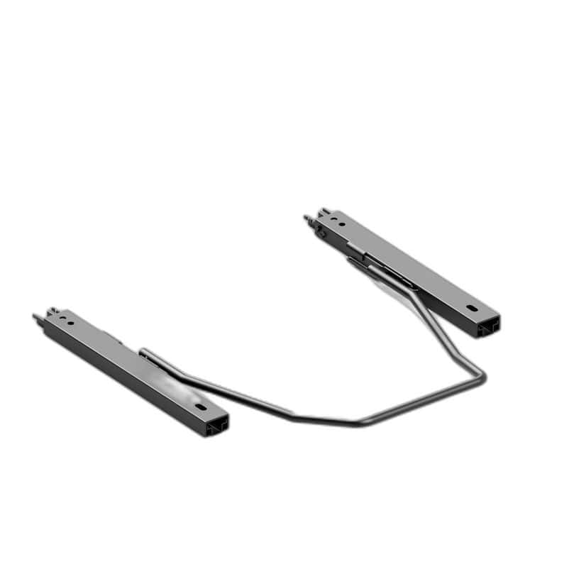 De Fanatec Sparco Stoelslede - Stoelslede heeft zwarte metalen montagerails die met elkaar verbonden zijn door een gebogen stang voor verstelbare stoelen.